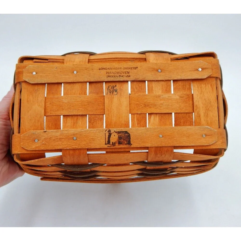 Longaberger 1993 Hand Woven Gathering Basket with Fixed Handle 10 Inch